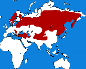 Carte de répartition du lynx d'Eurasie