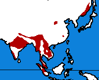 Carte de répartition du tigre.